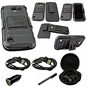 image of Mstechcorp - Huawei Tribute 4G Lte Y536a1 / Huawei Fusion 3 Case - Shock-absorption / High Impact Resistant Holster Dual Layer Armor Defender Full Body Protection Case Cover (hard Plastic With Silicone Hybrid Combo And Holster) For Huawei Tribute 4G Lte Y