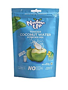 image of Naturup Tender Coconut Water Powder Mix, 240 Grams [pack of 20 Sachets] (with Free Reusable PP Tumbler)
