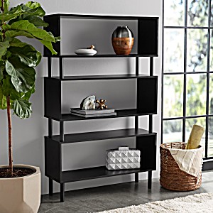image of Mainstays 58 Modern 3-shelf Bookcase, Black