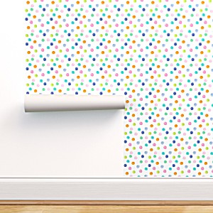 image of Peel-and-stick Removable Wallpaper Polka Dots Nursery Decor Summer Dot Circle