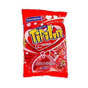image of Paleta Colombinas Tipitin Corazon 24un 288 GR