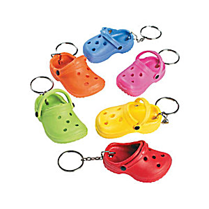 image of Clog Holey Slipper Keychains, Set of 12