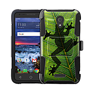 image of Alcatel Cameox Armor Hybrid Case - Frog Prints On Leafs