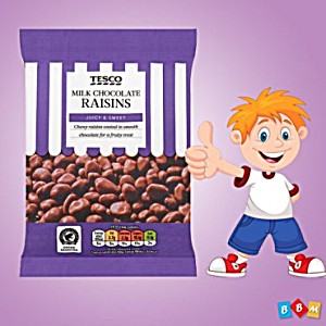 image of Tesco Milk Chocolate Raisins 200G