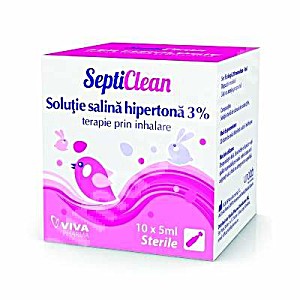image of Solutie Salina Hipertona 3% Septiclean, 10 X 5 ML, Viva Pharma