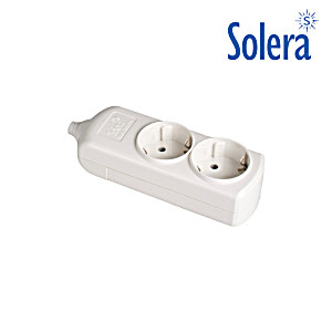 image of Solera 8002 Bipolar 2 Socket, Base With T / T Side 16 a 250 V Material LH White.