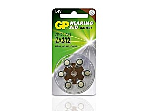 image of Batteri Hrapparat Zink Luft Za312 1, 44V 6 St
