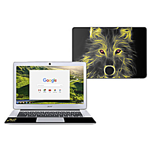 image of Skin Decal Wrap For Acer Chromebook 14 CB3-431 Sticker Neon Wolf