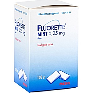 image of Fluorette Mint, Medicinskt Tuggummi 0, 25 MG 108 St