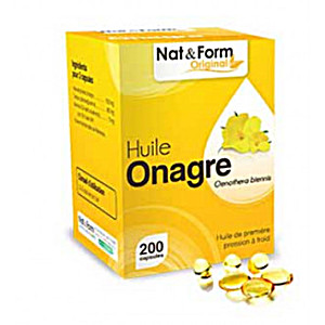 image of Nat & Form Huile Onagre + Vitamine E 200 Capsules