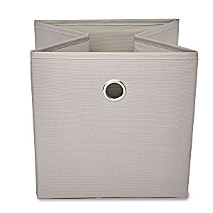 image of Mainstays Collapsible Fabric Cube Storage Bin, Gray Pumice