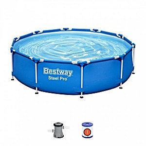 image of Basen Stelażowy Steel Pro 305X76 Bestway 3W1 + Pompa + Filtr