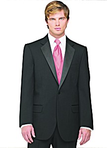 image of Neil Allyn 7-piece Formal Tuxedo With Flat Front Pants, Shirt, Hot Pink Vest, Tie & Cuff Links. Prom, Wedding, Cruise