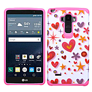 image of Hybrid Multi-layer Armor Case For LG G Stylo / Vista 2 - Heart Graffiti