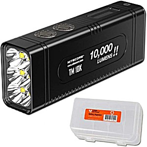 image of Nitecore TM10K Tiny Monster 10, 000 Lumen Burst Rechargeable Flashlight With Lumentac Battery Organizer