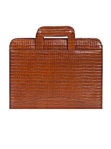 image of Scully Western Binder Crocodile Print Leather Three Ring Zipper 96Z-0
