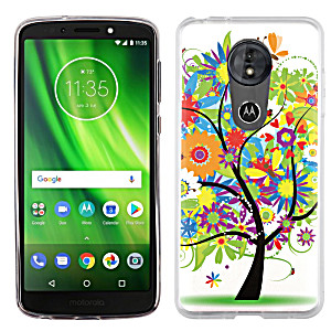 image of For Motorola Moto G6 Play / G6 Forge Case, Onetoughshield Tpu Gel Protective Slim-fit Phone Case - Colorful Tree