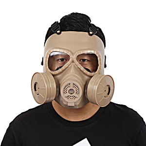 image of Breathable Gas Mask Double Filter Fan CS Edition Perspiration Dust Face Guard