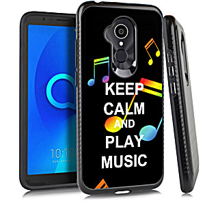 image of For Alcatel 7 Case, Onetoughshield Dual Layer Shockproof Protector Phone Case With Brushed Texture - Keep Calm Music