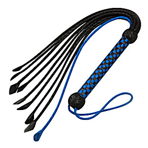 image of Genuine Real Leather Flogger Bull Hide Leather Flogger Whip 09 Braided Tails