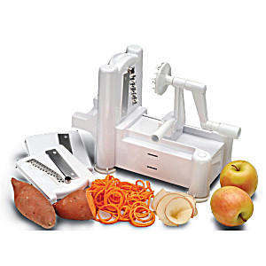 image of Topboutique 3 In 1 Vegetable Spiralizer Vegetable Spiral Slicer Peeler and Shredder Zucchini Spaghetti Pasta Maker