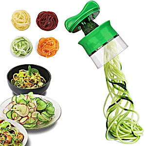 image of Vegetable Spiralizer Chopper / Hand Held Slicer Cutter Grater, For Zucchini Pasta Spaghetti, Potato, Cucumber, Carrot
