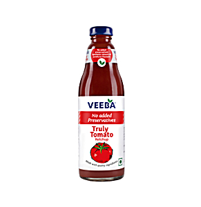 image of Veeba Truly Tomato Ketchup - No Added Preservatives, 1 KG Glass Jar