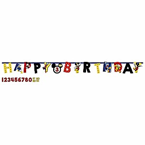 image of Disney Mickey Mouse Jumbo Add-an-age Letter Banner, Birthday