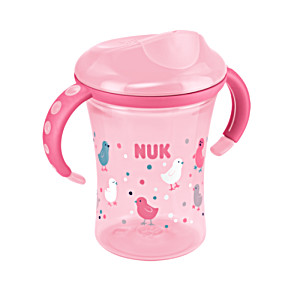 image of Nuk - Trinklernbecher Easy Learning Trainer Cup Esel & Kuh, Blau, 250 ML