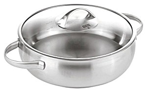 image of Kuhn Rikon Daily Frying,Gourmet Pan,Stew Pot,Induction Suitable,Stainless Steel,5 L, 28 CM,37258