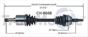 image of Oe Replacement For 1987-1992 Dodge Daytona Front Right CV Axle Shaft (base / Es / Es Turbo / Iroc / Iroc R / T / Pacifica / Shelby / Shelby Z)