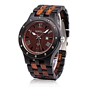 image of Bewell All Sandalwood Watch Mens Casual Wristwatch W109a