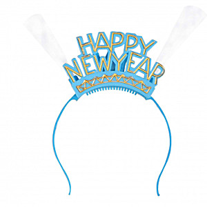 image of Luoem Happy New Year Headbands Led Flashing Headband For Fancy Dress Costumes Decoration (blue)
