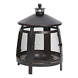 image of Mainstays 22-inch Round Steel Wood Burning Outdoor Chiminea