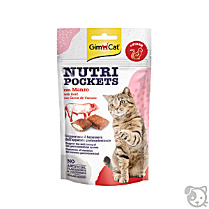 Gimpet подушечки нутри покетс с говядиной и солодом для кошек 60г*12 400747 (4002064400747)