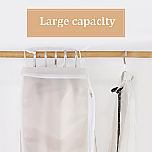 image of Large Translucent Clothing Dustproof Cover Wardrobe Hanging Storage Bag Garment Rack Cover Dustproof Protector With Magic Tape and Zipper