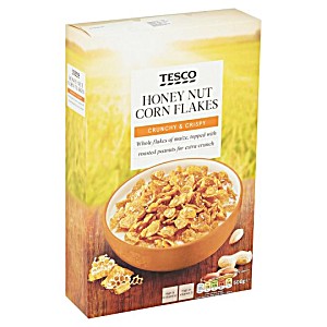 Tesco Honey and nut corn flakes 500g (5000119133793)