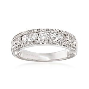 image of Ross-simons 1.00 CT. T. W. Diamond 3-row Ring In 14KT White Gold
