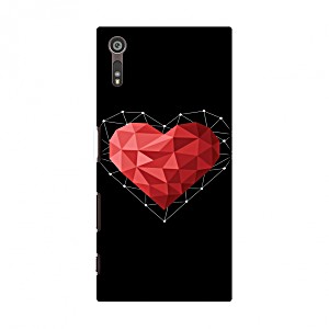 image of Sony Xperia XZ Case, Premium Handcrafted Printed Designer Hard Snap On Case Back Cover With Screen Cleaning Kit For Sony Xperia XZ - Geometric Heart