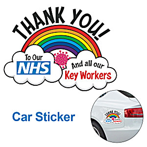 image of Thank You NHS Wall Sticker Cartoon Car Stickers Notebook Window Creative Graffiti PVC Rainbow