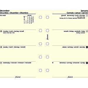 image of Filofax Week To View Refill For 2015 Mini Yearly Calendar, Cream (C68124-15) Color: Cream, B?roartikel