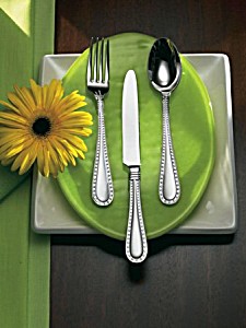 image of Argentieri Rivets Polished Salad Fork, By Ricci