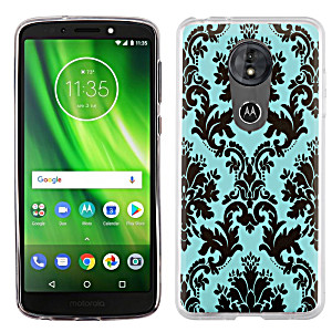 image of For Motorola Moto G6 Play / G6 Forge Case, Onetoughshield Tpu Gel Protective Slim-fit Phone Case - Victorian Blue / Black