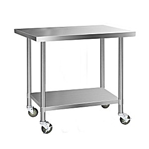image of Cefito Stainless Steel Kitchen Benches Work Bench Food Prep Table W Wheels