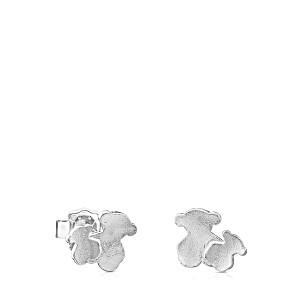 image of Tous Hill - Pendientes De Plata De Primera Ley Con Dos Osos, Cierre a Presin - Motivo: 1 CM