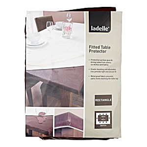image of Ladelle Inhabit Rectangle Fitted Table Protector Brown 107 X 180 CM