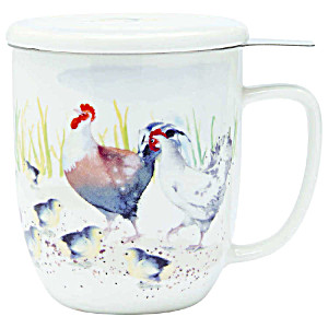 image of Ashdene Country Chickens 3 Piece Infuser Multicoloured