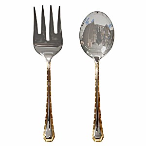 image of Italian Collection Damascus 2-PC Premium Silverware Flatware Serving Set