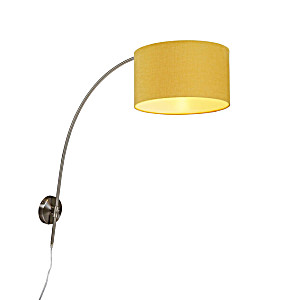 image of Wandbooglamp Staal Met Kap Geel 35 / 35 / 20 Verstelbaar