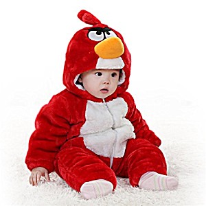 image of Jumpsuit Angry Bird Onesie Halloween Costumes For Baby Height 31.5-35 Inches